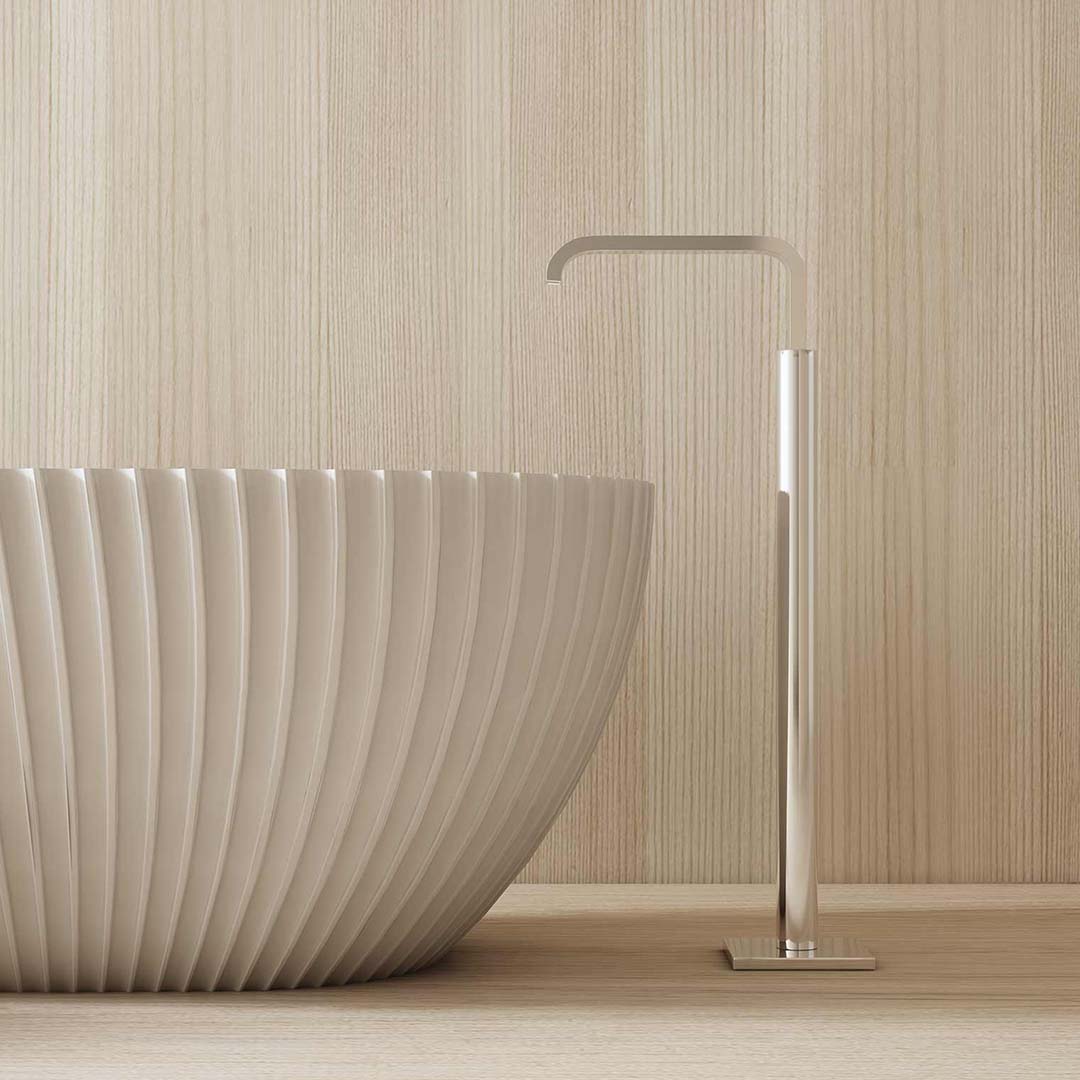 Cada de baie, freestanding, 1700x800x580 mm, din compozit, ovala, alb mat, cu riflaje, MonBlari