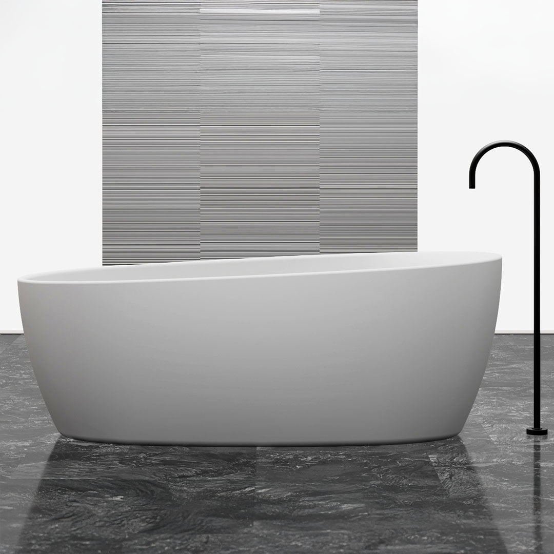 Cada de baie, freestanding, 1700x800x630 mm, din compozit, ovala, alb mat, MonBlari