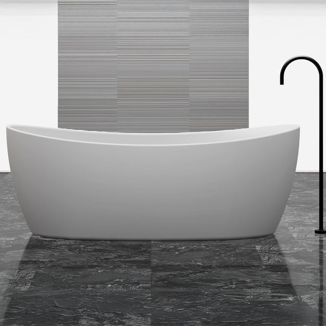 Cada de baie, freestanding, 1700x800x630 mm, din compozit, ovala, curbata, alb mat, MonBlari