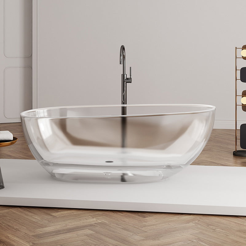 Cada de baie, freestanding, 1700x800x630 mm, din rasina, ovala, transparent,  MonBlari