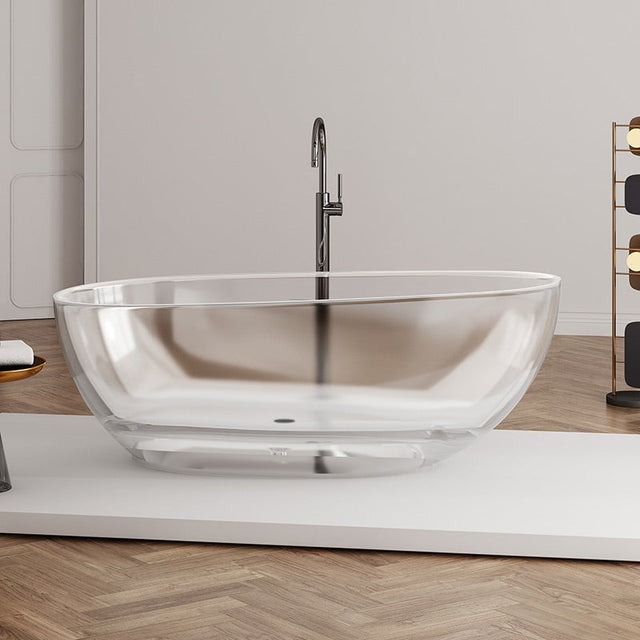 Cada de baie, freestanding, 1700x800x630 mm, din rasina, ovala, transparent,  MonBlari