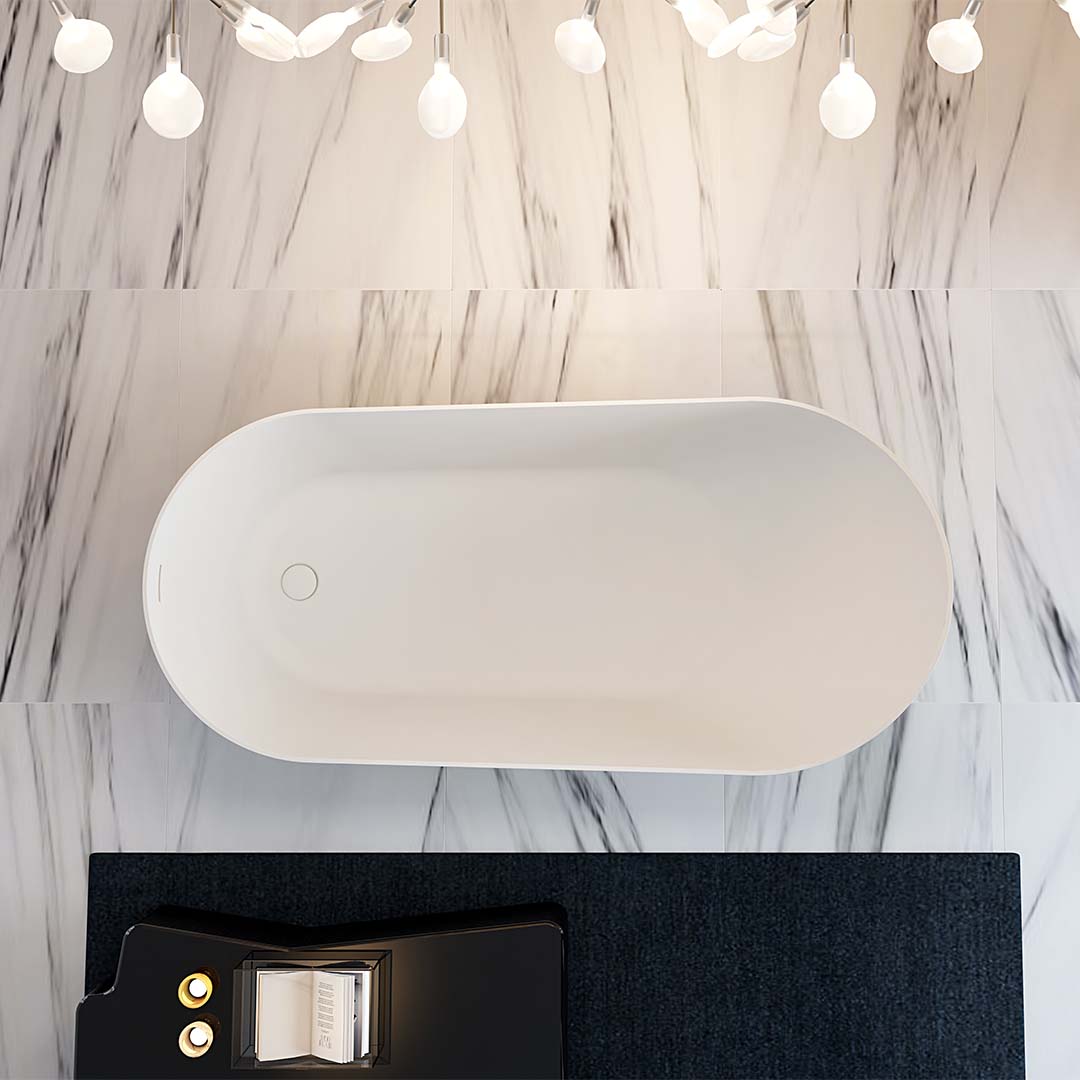 Cada de baie, freestanding, 1700x800x730, din acril, ovala, auriu, MonBlari