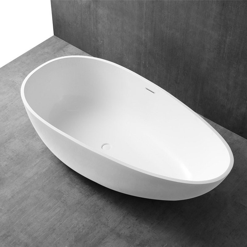 Cada de baie, freestanding, 1700x860x540 mm, din compozit, oval, alb, MonBlari