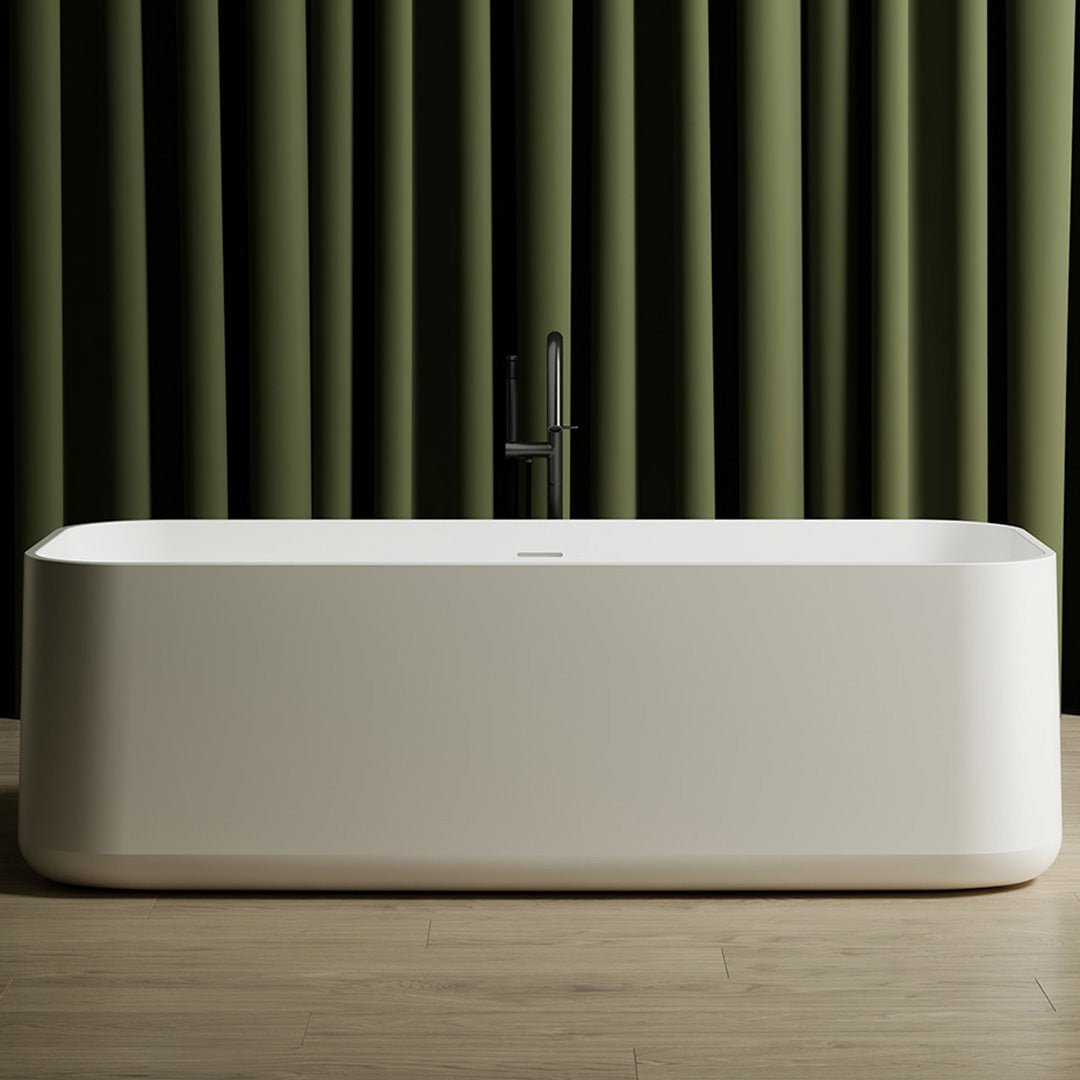 Cada de baie, freestanding, 1750x750x550 mm, din compozit, dreptunghiulara, alb mat, MonBlari