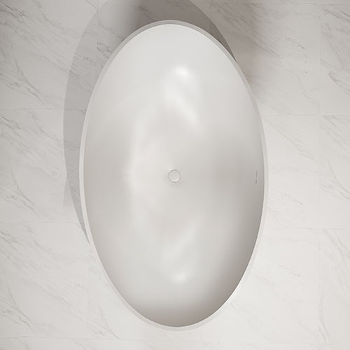 Cada de baie, freestanding, 1800x1100x620 mm, din compozit, oval, alb, MonBlari