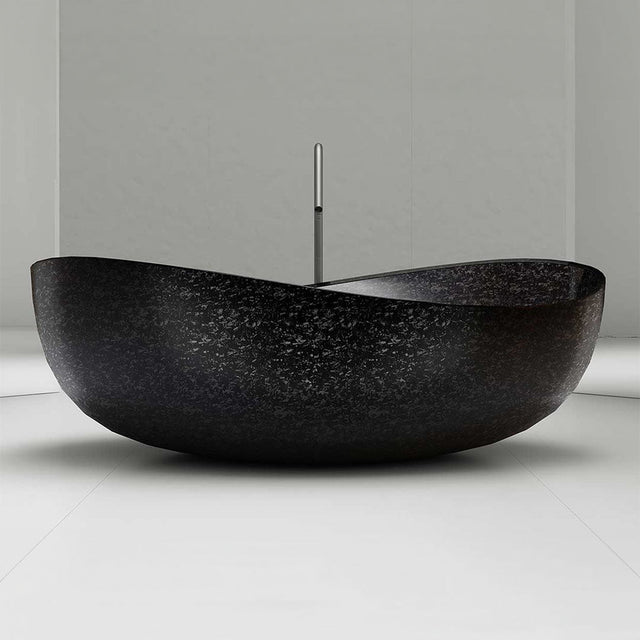 Cada de baie, freestanding, 1800x1100x620 mm, negru, din fibra de carbon Mozaic, forma ovala speciala, MonBlari