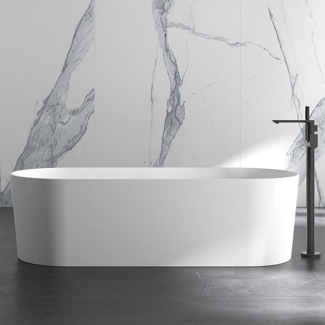 Cada de baie, freestanding, 1800x750x520 mm, din compozit, ovala, alb, MonBlari