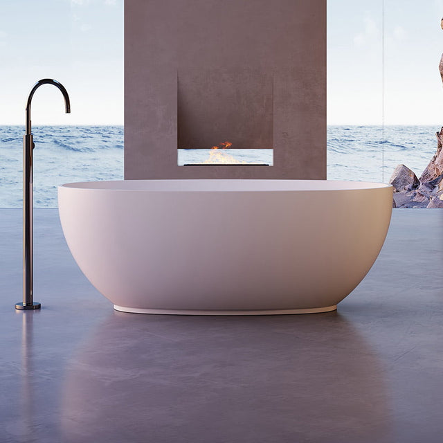 Cada de baie, freestanding, 1800x800x550 mm, din compozit, ovala, alb, MonBlari