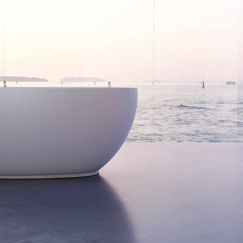 Cada de baie, freestanding, 1800x800x550 mm, din compozit, ovala, alb, MonBlari