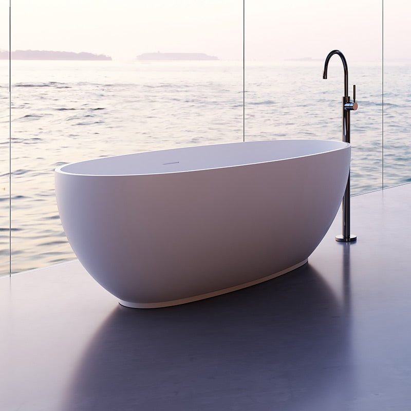 Cada de baie, freestanding, 1800x800x550 mm, din compozit, ovala, alb, MonBlari