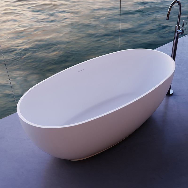 Cada de baie, freestanding, 1800x800x550 mm, din compozit, ovala, alb, MonBlari