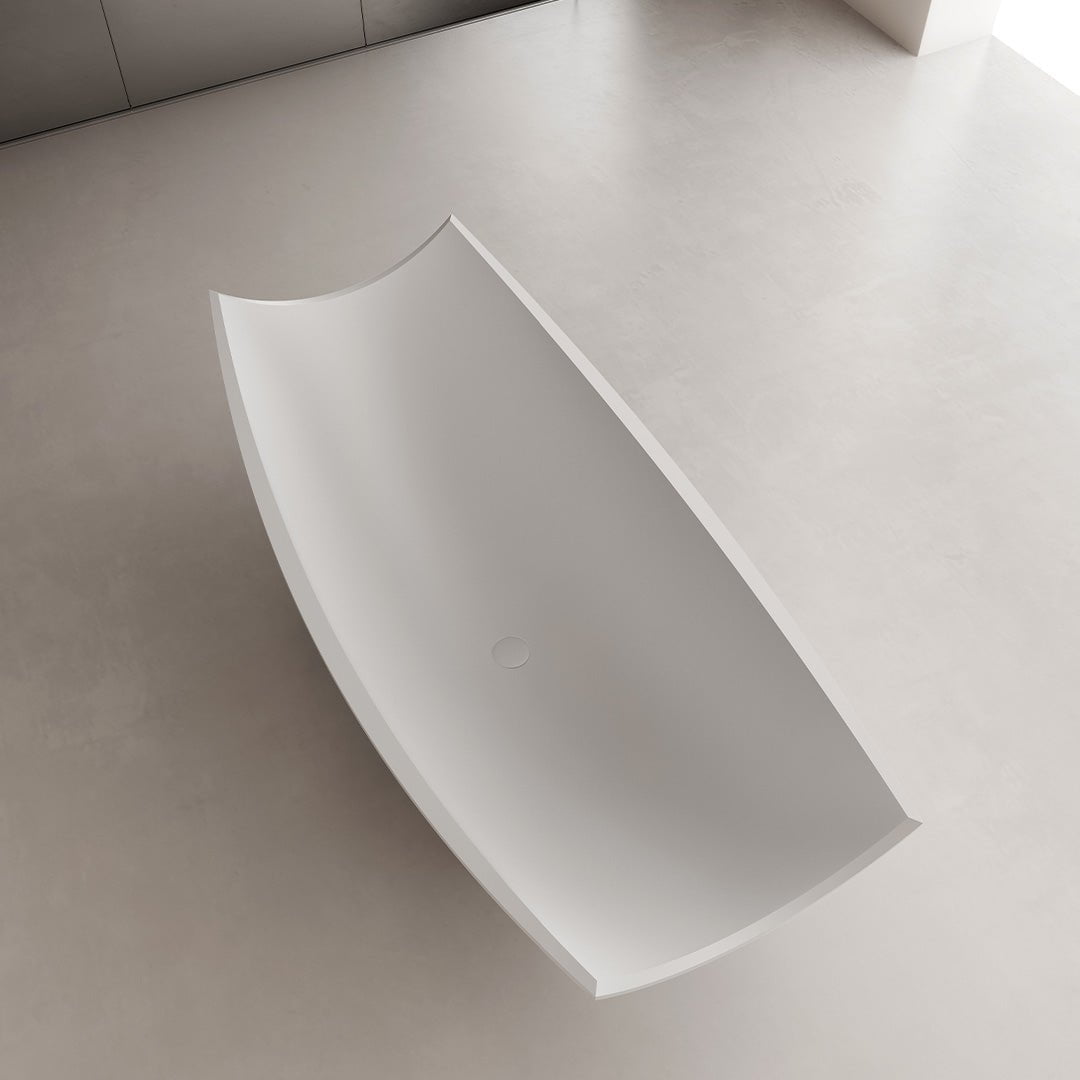 Cada de baie, freestanding, 1800x850x600, din compozit, ovala, alb mat, MonBlari