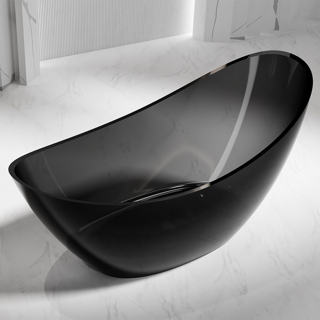 Cada de baie, freestanding, 1850x800x930, din rasina, ovala, negru transparent, MonBlari