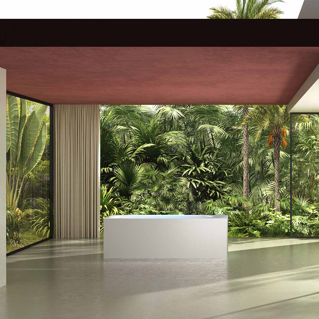 Cada de baie, freestanding, functie jacuzzi, 1700x800x550 mm, din compozit, dreptunghiulara, alb mat, MonBlari