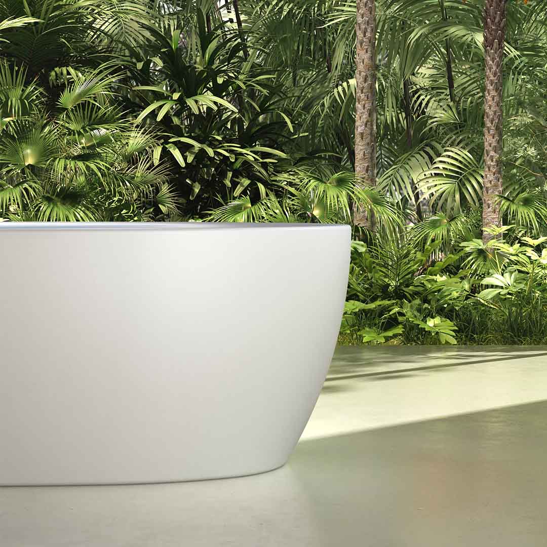 Cada de baie, freestanding, functie jacuzzi, 1700x850x550 mm, din compozit, ovala, alb mat, MonBlari