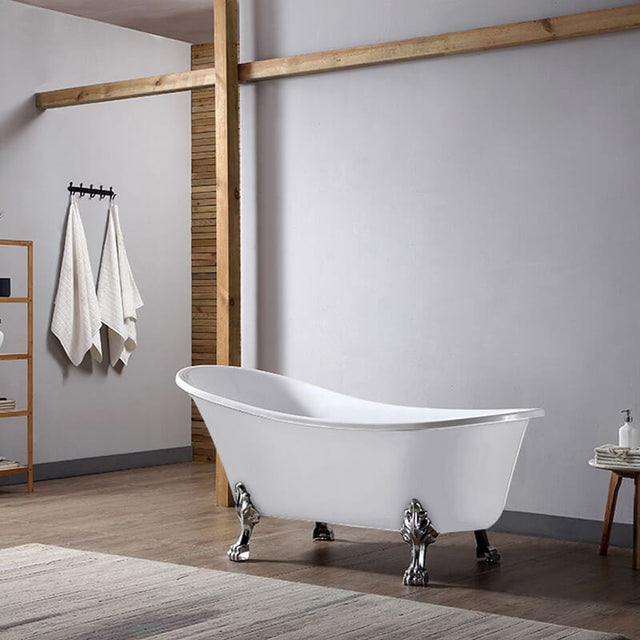 Cadă de baie freestanding ovala Larissa, 176x71x77 cm, alb lucios, cod 4028