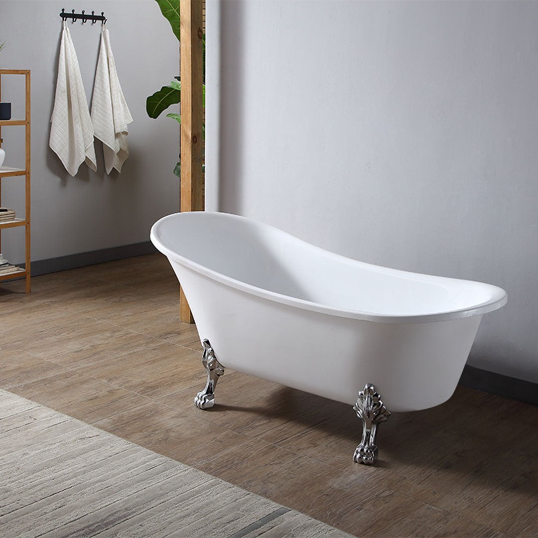 Cada de baie, freestanding, retro, 1760x710x770, din acril, ovala, alb lucios, MonBlari