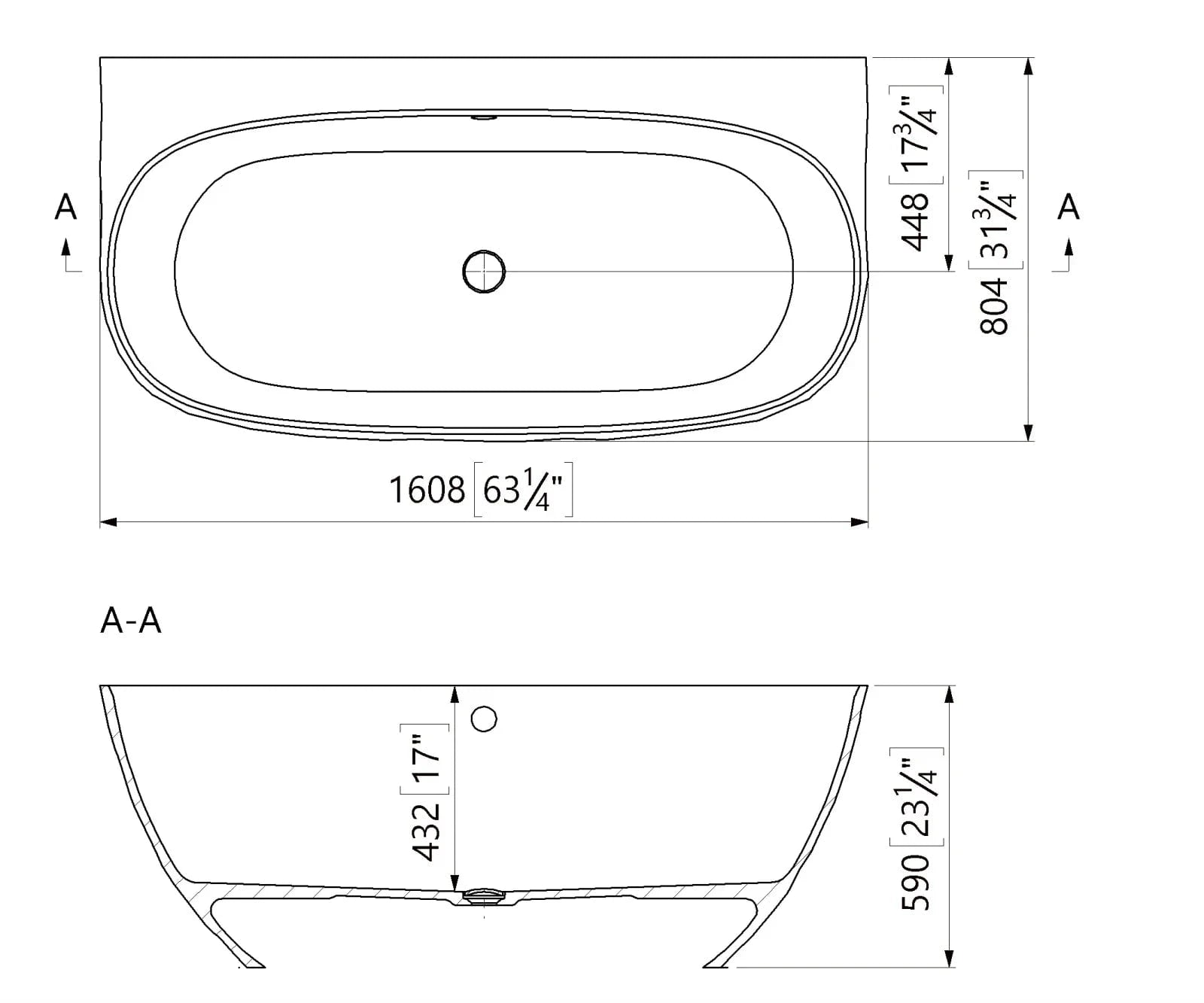 Cada freestanding compozit, 160 x 80 cm, lipita de perete, model 3D, alb lucios/mat Foglia Linea