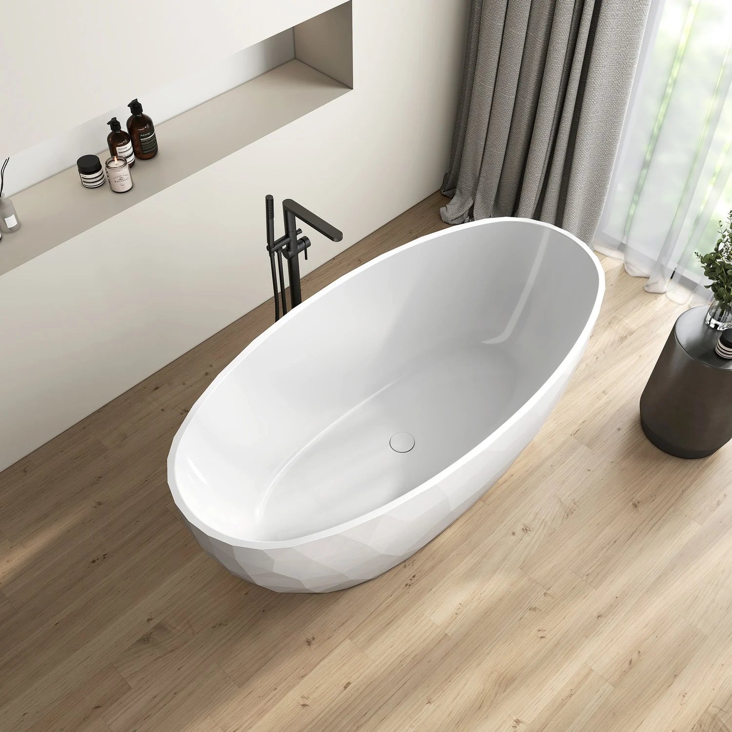 Cada freestanding compozit 3D, ovala 167 x 82 cm, Foglia Ovale