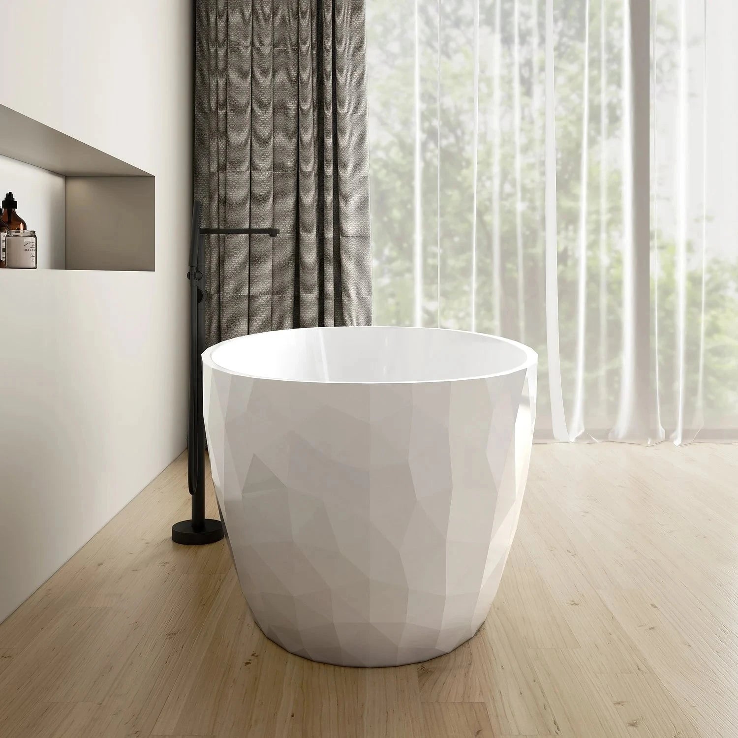 Cada freestanding compozit 3D, ovala 167 x 82 cm, Foglia Ovale