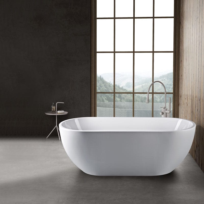 Cada freestanding, Florida, Aura New, 180x80x59 cm, ovala, cu instalatie completa, finisaj alb