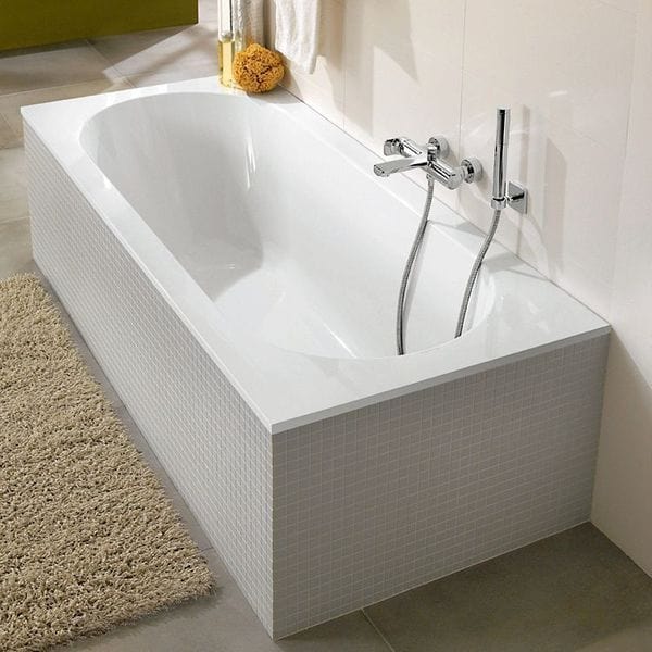 Cada Oberon, Villeroy & Boch pentru inzidire, dreptunghiulara, 180 x 80 cm, finisaj alb alpin