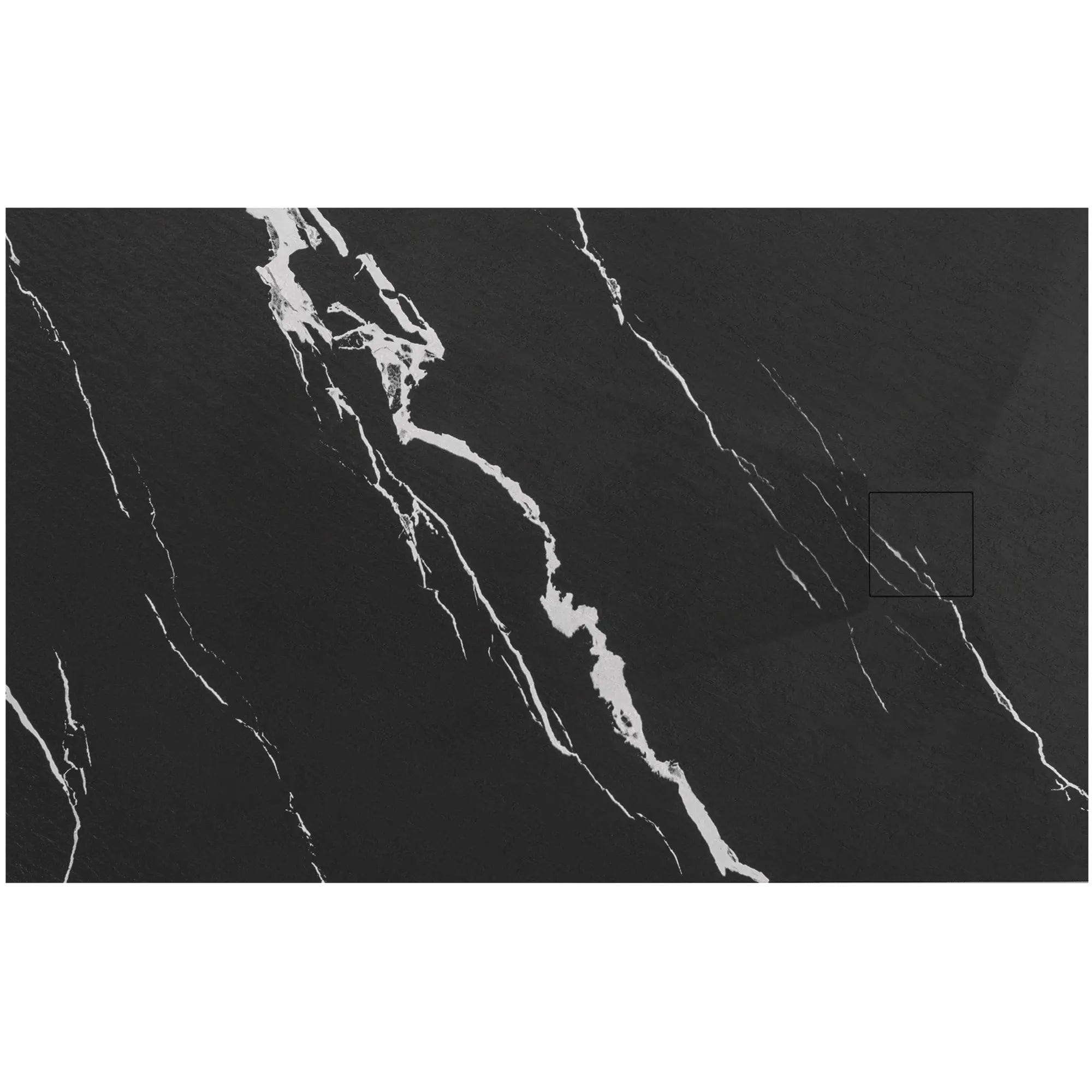 Cădiță de duș Rea Magnum Carrara, negru, 80x100 cm