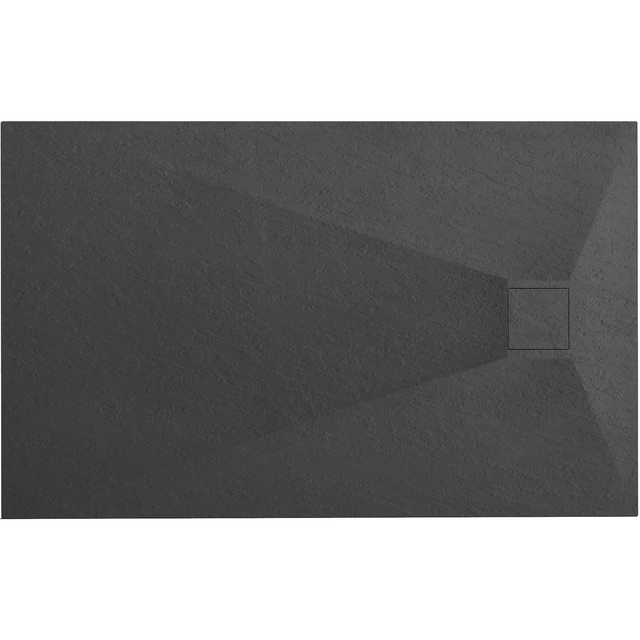 Cădiță de duș Rea Magnum, profil jos, negru, 100x80 cm