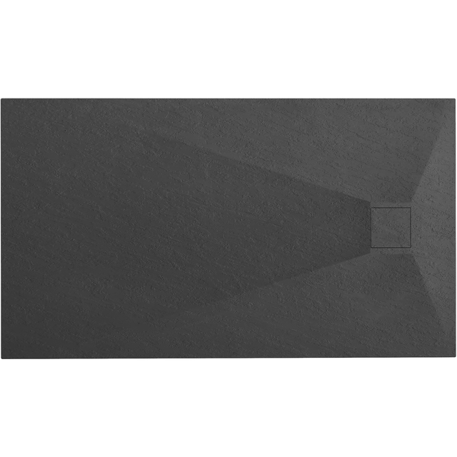 Cădiță de duș Rea Magnum, profil jos, negru, 120x80 cm