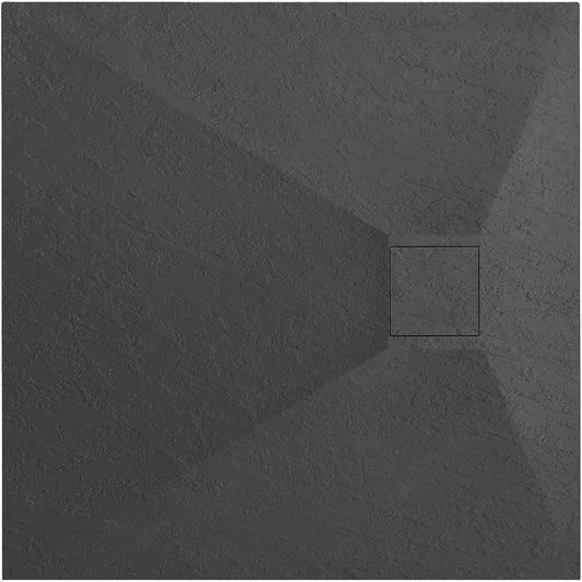 Cădiță de duș Rea Magnum, profil jos, negru, 90x90 cm