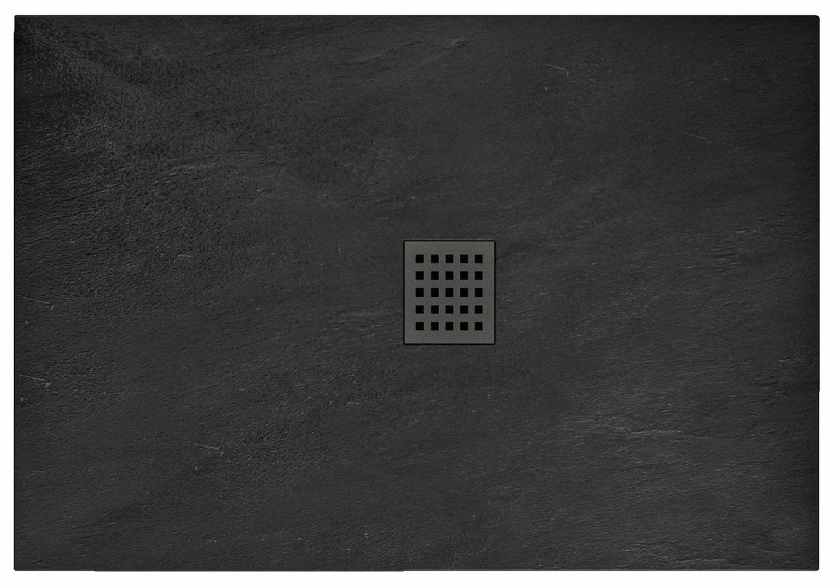 Cădiță de duș Rea Rock Black, negru - 80x120 cm