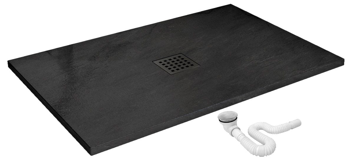 Cădiță de duș Rea Rock Black, negru, 80x120 cm
