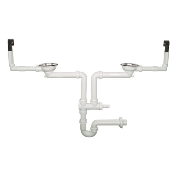 Chiuveta bucatarie cu 2 cuve inox dubla CookingAid KEPPLER BB pe colt reversibila stanga/dreapta cu picurator + accesorii montaj,830x830x200mm