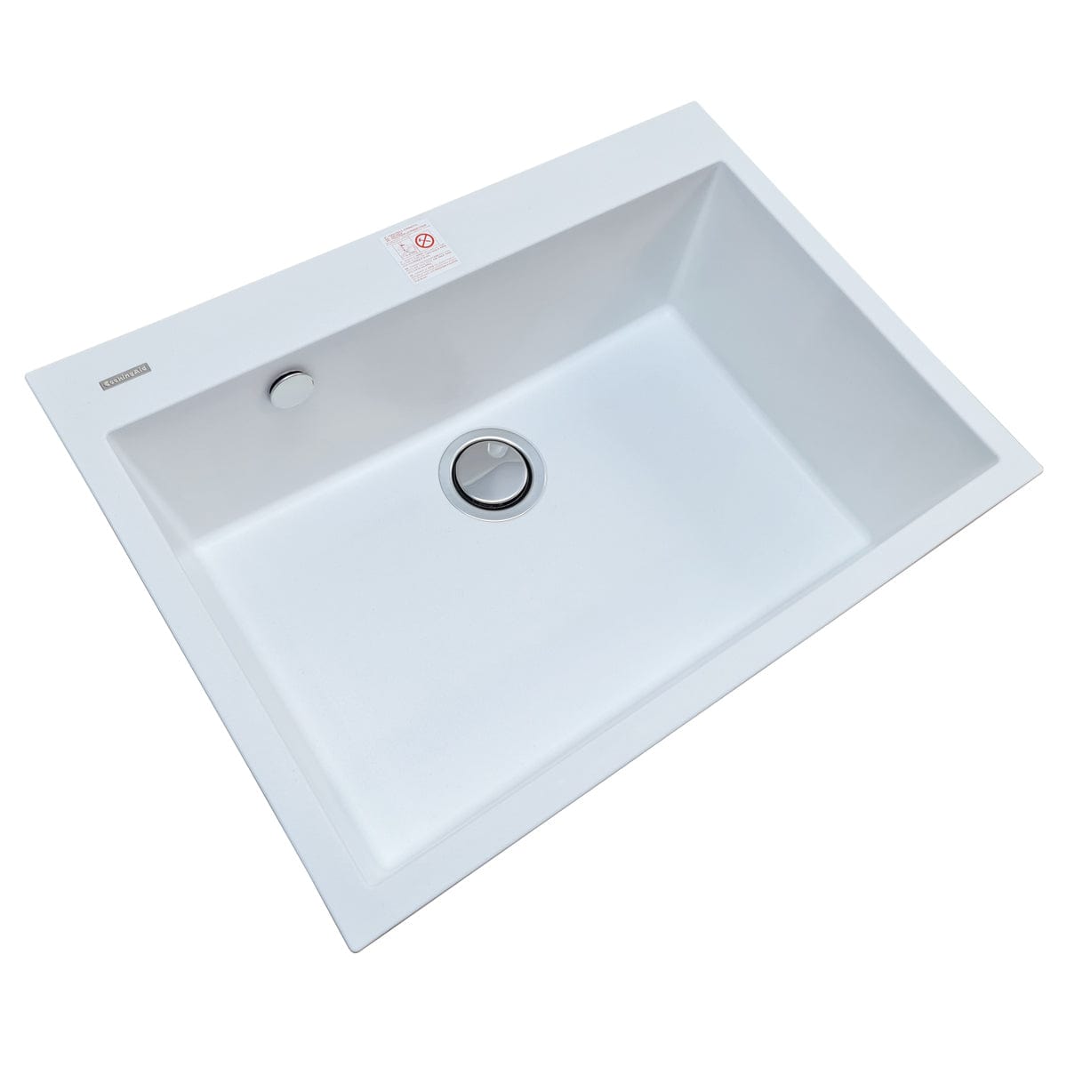 Chiuveta bucatarie granit Alba / Polar White + accesorii montaj, 690x505x225 mm, cod 6058