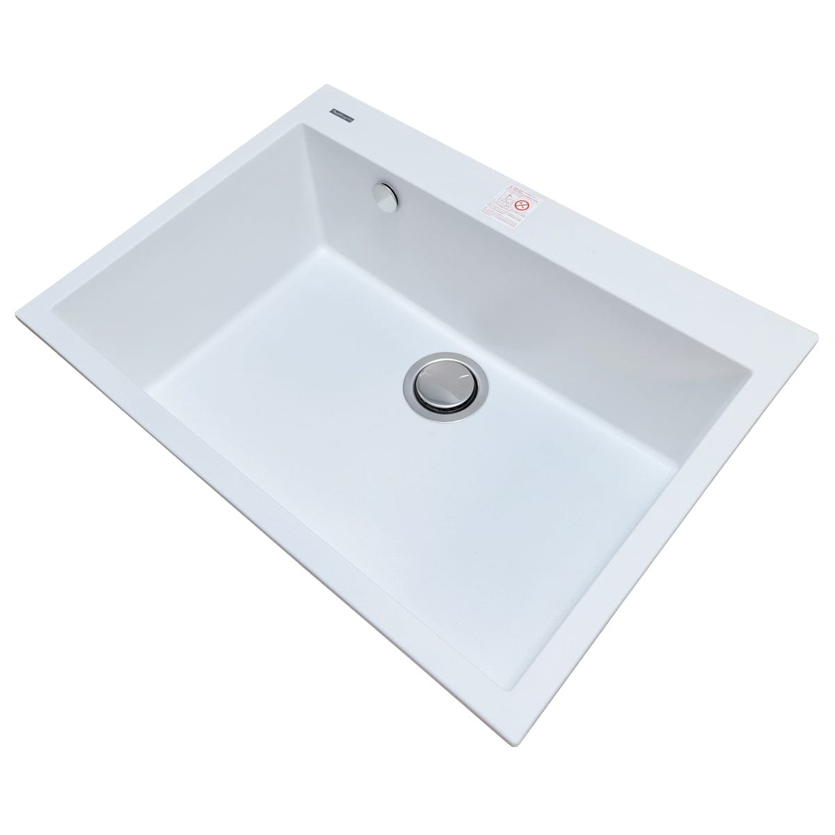 Chiuveta bucatarie granit Alba / Polar White + accesorii montaj, 690x505x225 mm, cod 6058