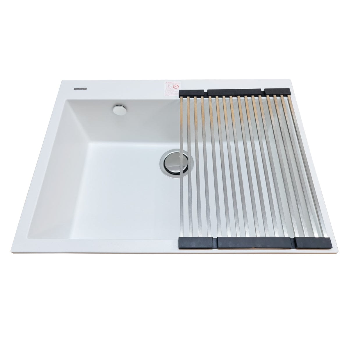 Chiuveta bucatarie granit Alba / Polar White + accesorii montaj, 690x505x225 mm, cod 6058