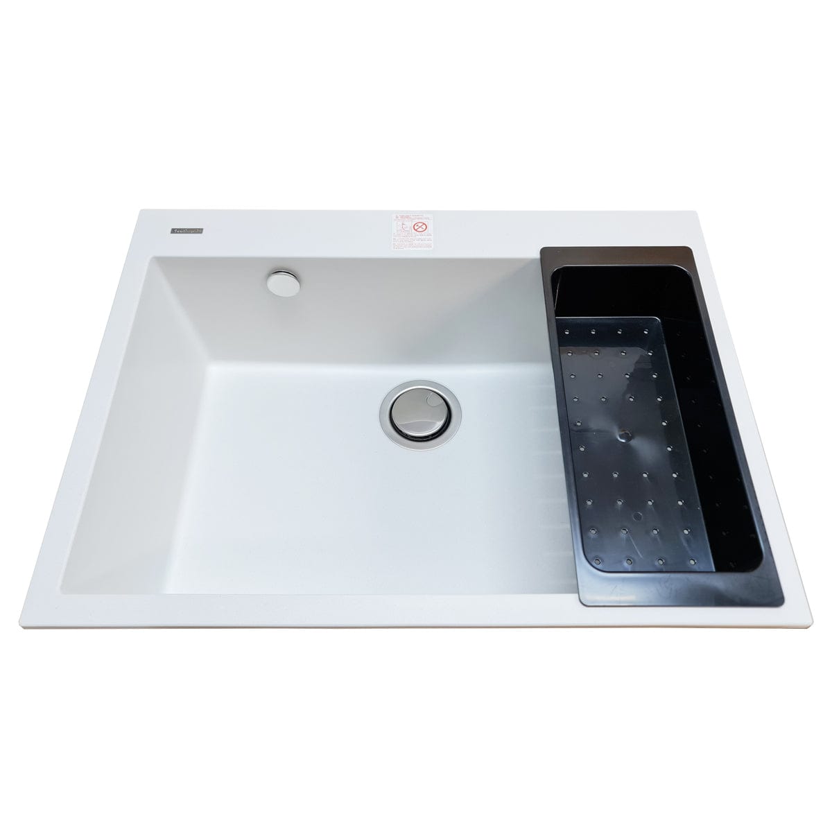 Chiuveta bucatarie granit Alba / Polar White + accesorii montaj, 690x505x225 mm, cod 6058