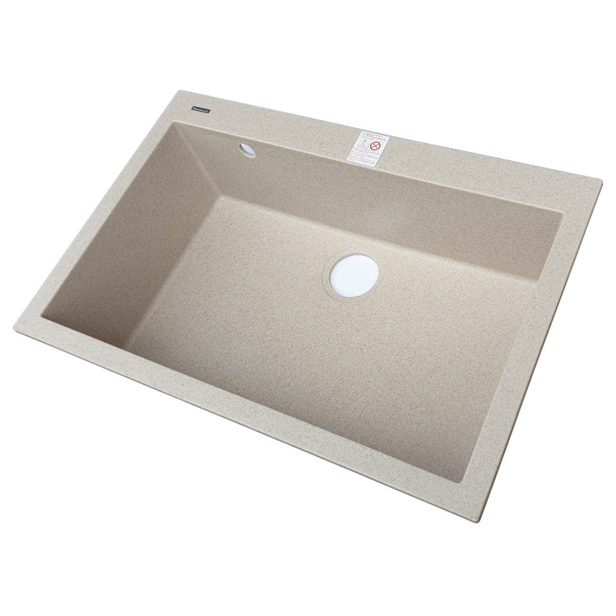 Chiuveta bucatarie granit Bej Pigmentat / Avena + accesorii montaj, 760x500x200 mm, cod 6047
