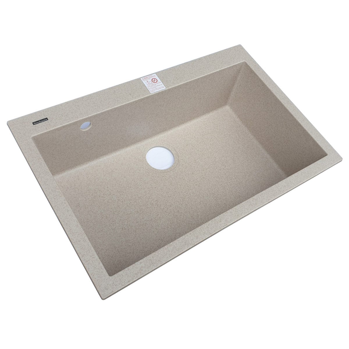Chiuveta bucatarie granit Bej Pigmentat / Avena + accesorii montaj, 760x500x200 mm, cod 6047