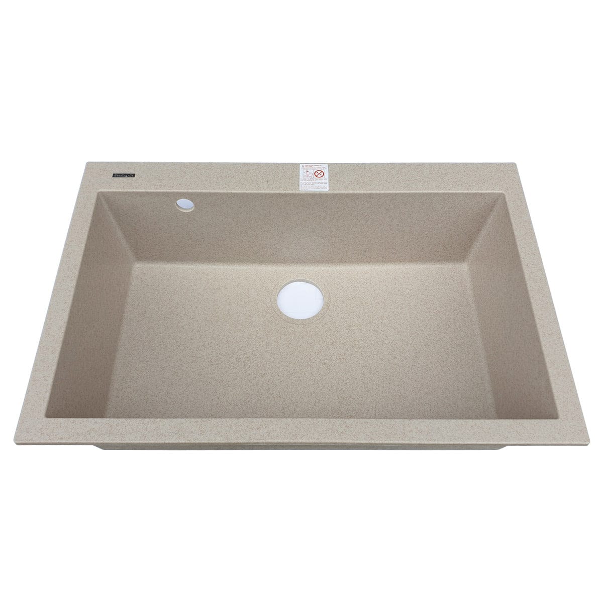 Chiuveta bucatarie granit Bej Pigmentat / Avena + accesorii montaj, 760x500x200 mm, cod 6047