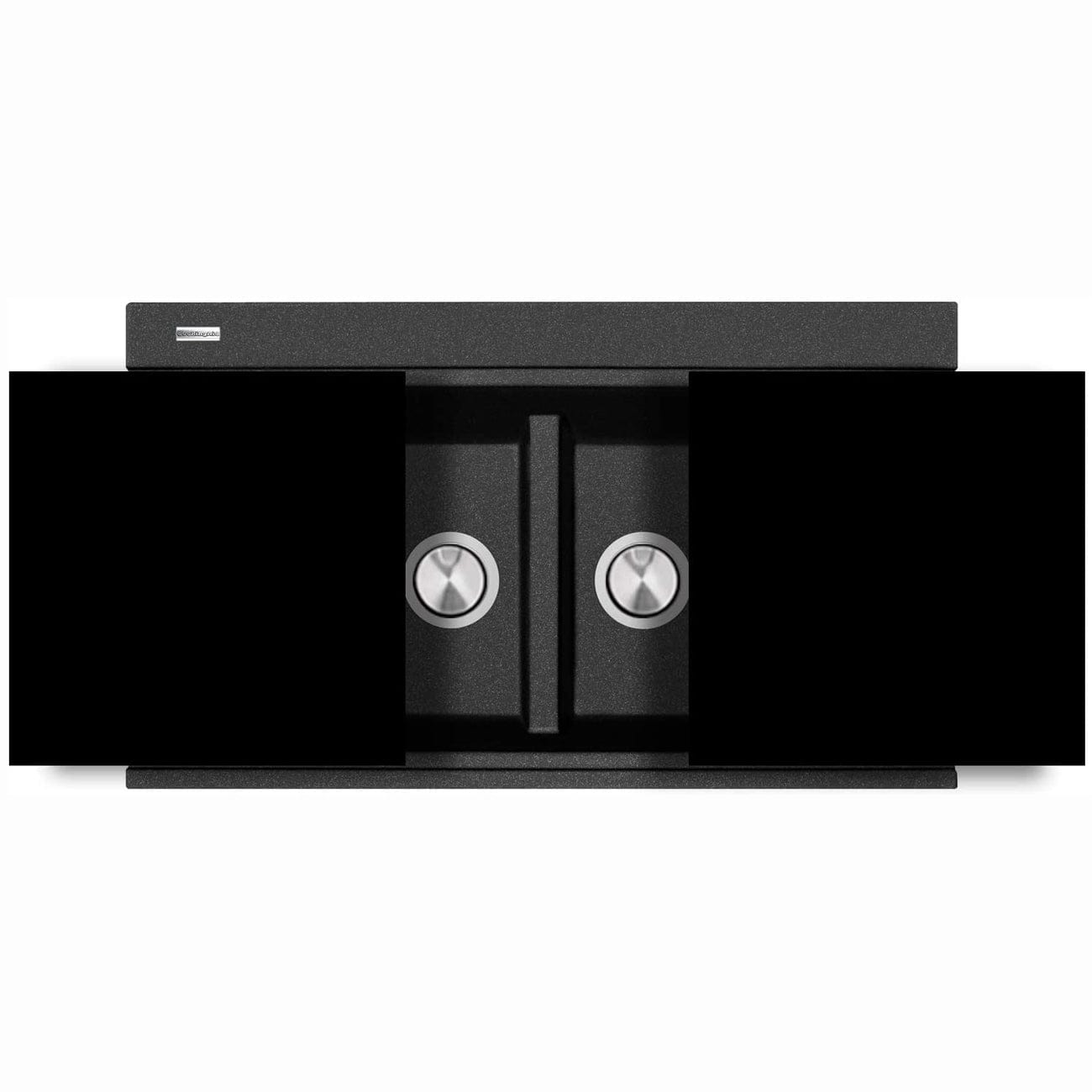 Chiuveta bucatarie granit dubla cu 2 cuve, 2 tocatoare, Neagra + accesorii montaj, 860x510x235 mm  cod: 6001