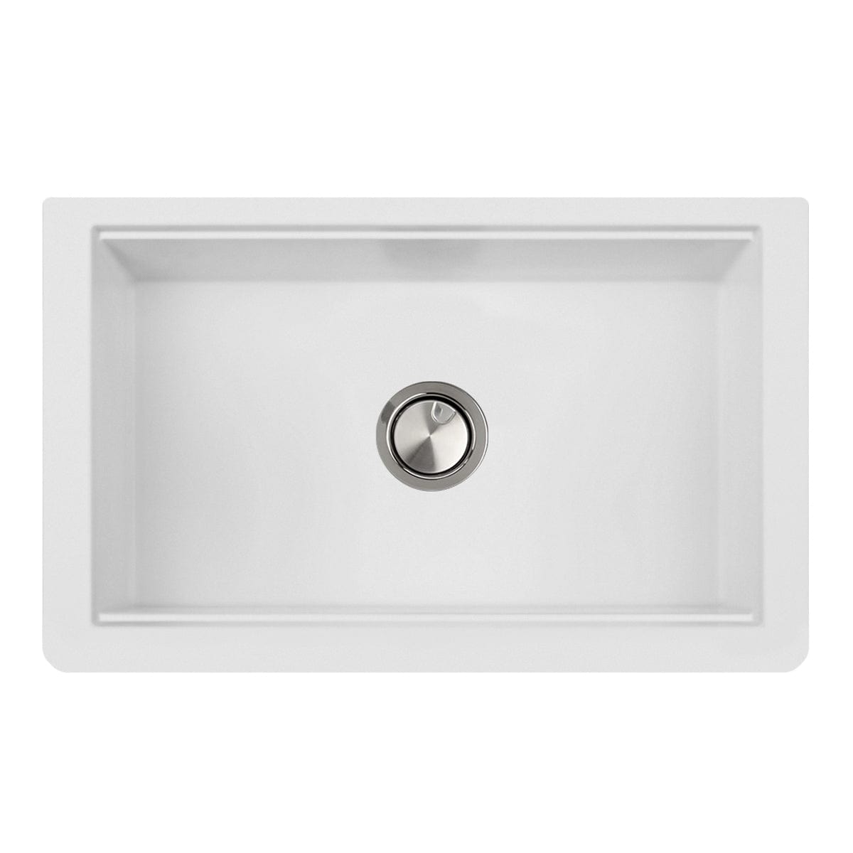 Chiuveta bucatarie granit reversibila Polar White + accesorii montaj, 838x520x240 mm, cod 6011
