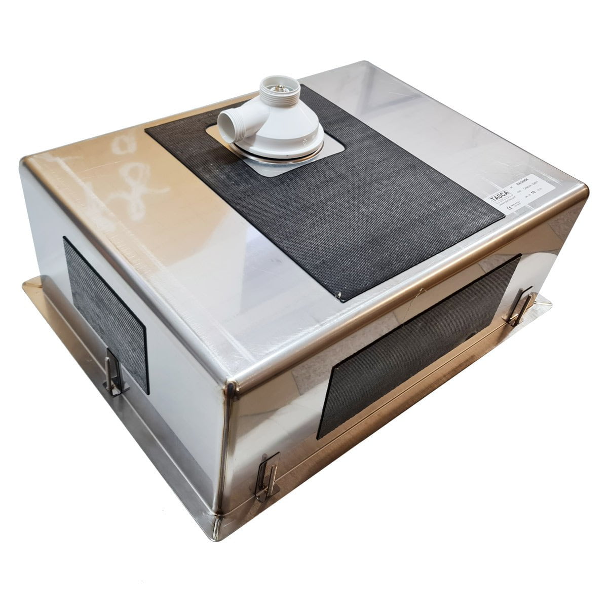 Chiuveta bucatarie inox CookingAid TASCA CANOVA CA55 cu montaj pe blat, sub blat sau la nivelul blatului+ accesorii montaj, 590x440x200mm