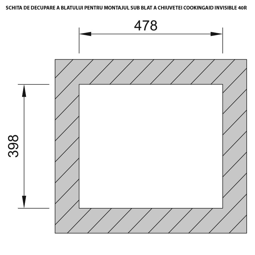 Chiuveta bucatarie inox cu baterie telescopica integrata, capac scurgere invizibil, tocator sticla temperizata + accesorii montaj, 527x447x200 mm, cod: 6006
