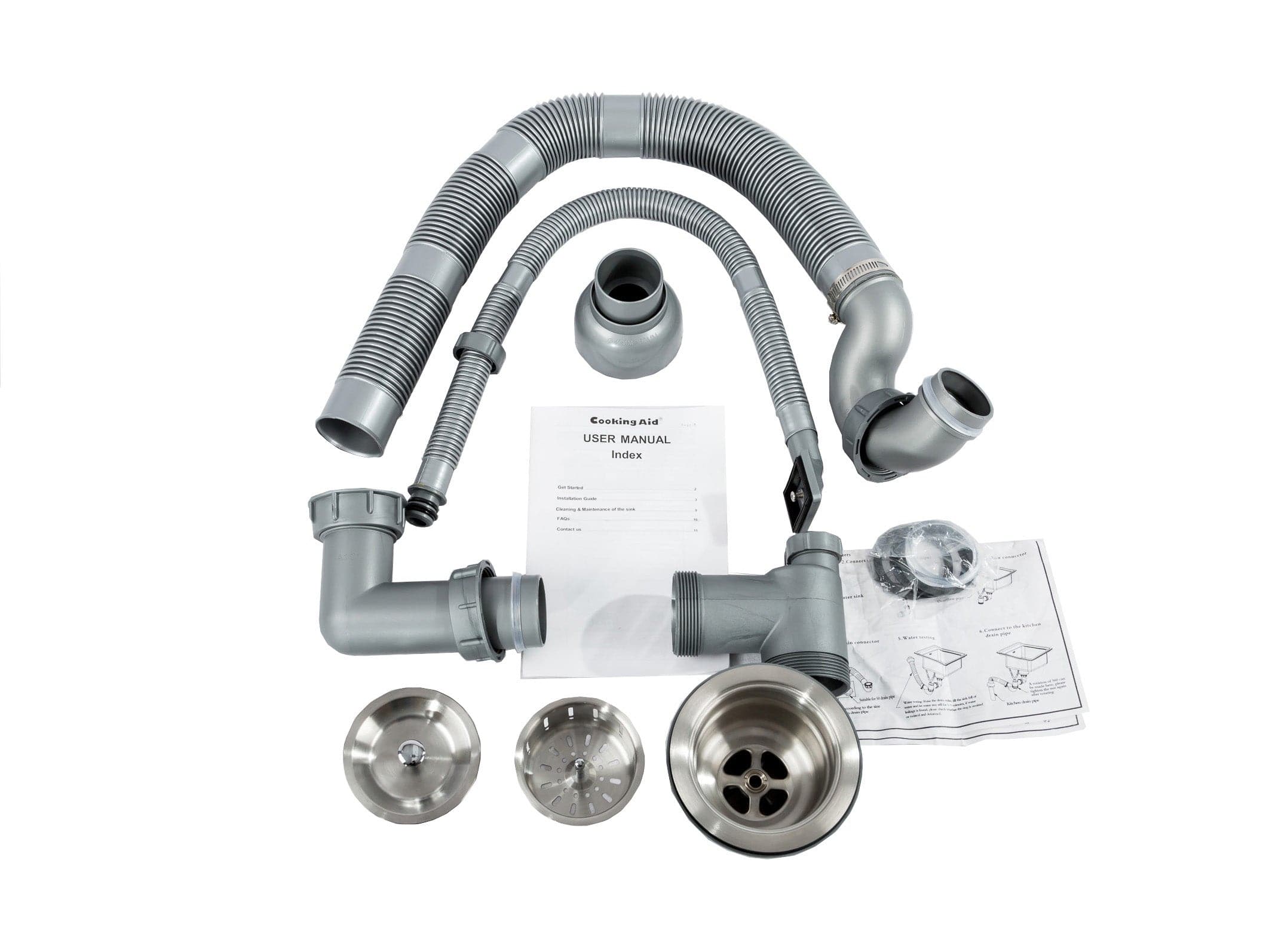 Chiuveta bucatarie inox, cu dozator detergent + accesorii montaj, 620x505x220 mm, cod: 6010