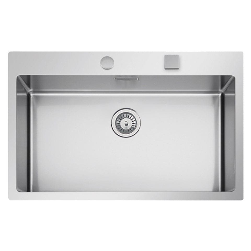 Chiuveta bucatarie inox cu ventil automat scurgere + accesorii montaj, 790x505x200 mm, cod 6016