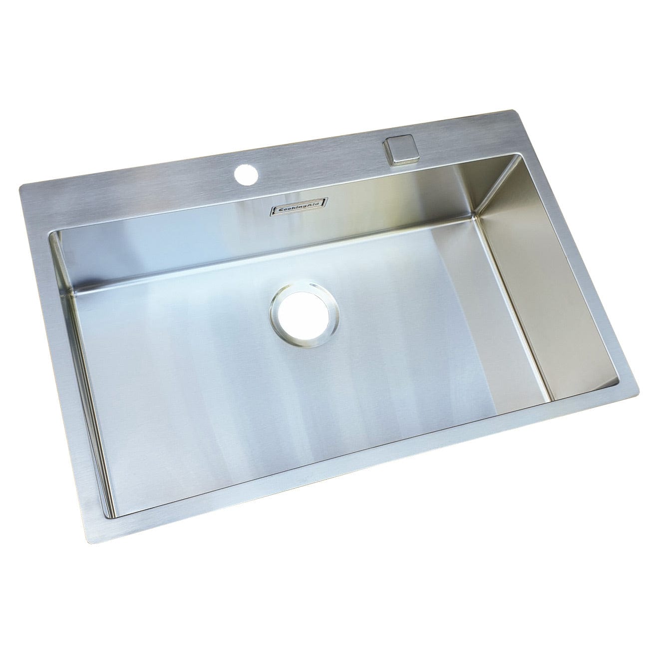 Chiuveta bucatarie inox cu ventil automat scurgere + accesorii montaj, 790x505x200 mm, cod 6016