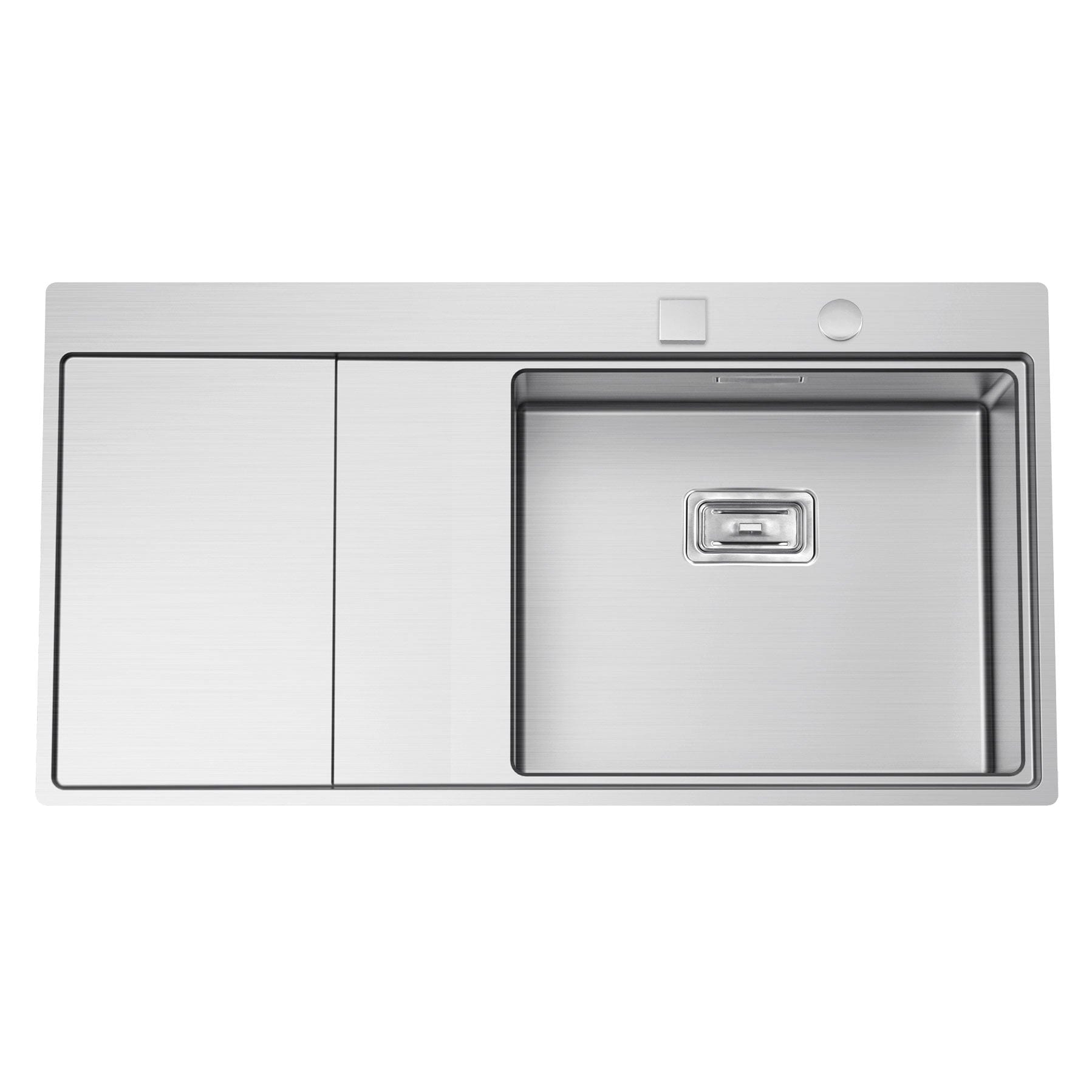 Chiuveta bucatarie inox cu ventil scurgere dreptunghiular automat si accesorii montaj, 1000x520x200 mm, cod 6070