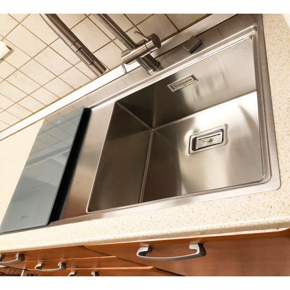 Chiuveta bucatarie inox cu ventil scurgere dreptunghiular automat si accesorii montaj, 1000x520x200 mm, cod 6070