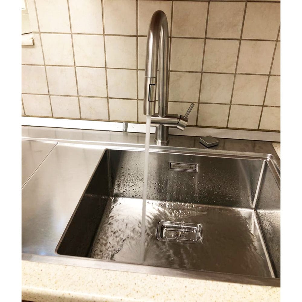 Chiuveta bucatarie inox cu ventil scurgere dreptunghiular automat si accesorii montaj, 1000x520x200 mm, cod 6070